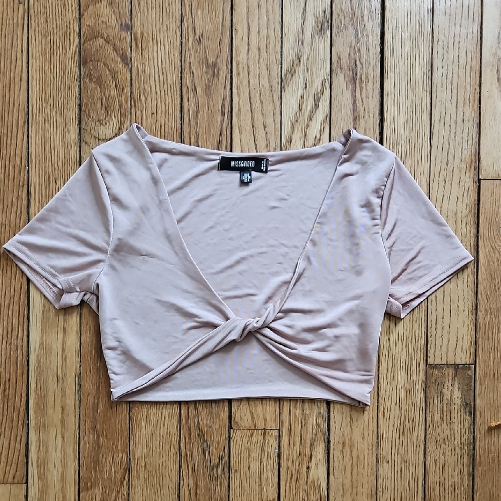 Missguided Pink Twist Front Crop Top Coachella